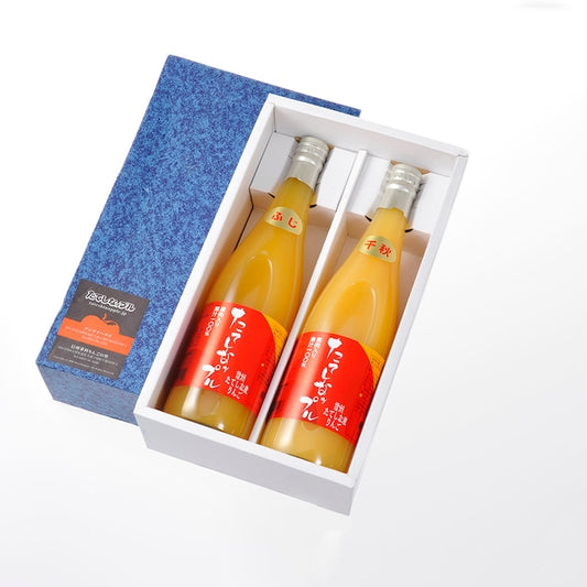 たてしなップル フレッシュりんごジュース果肉入り2本セット(ふじ 720ml1本 / 千秋 720ml1本)簡易箱入り